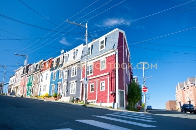 Colorful houses on the street of St Johns 15247