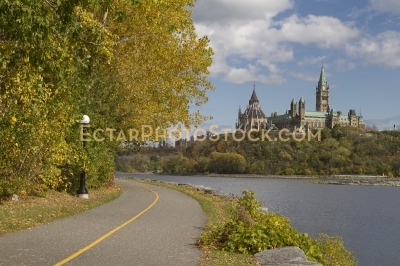 Parliament building fall view from bike part gatineau side of th