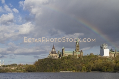 Rainbow over Parliament building
